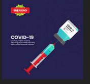 COVID vaccine picture of syringe inserted into vial