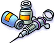 Drawing of vials and syringe